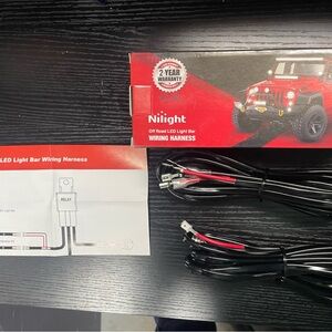 Nilight Off Road LED Light Bar Wiring Harness - Black and Red